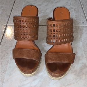 Leather Via Spiga Wedges! Size 6. Great condition!